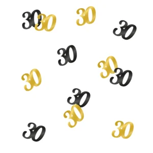 Tafeldecoratie - 30 jaar - Confetti - Goud / zwart