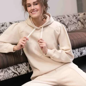 Gl-Amour Sand homewear met hoodie in beige