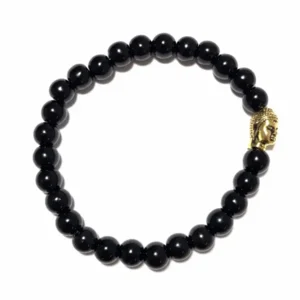 Black & gold Buddha beads armband