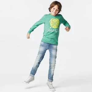 superzachte longsleeve met dubbelprint fresh green