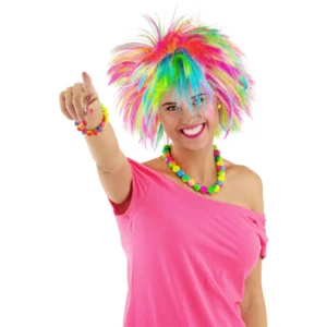 Pruik - Clown - Spiky - Neon