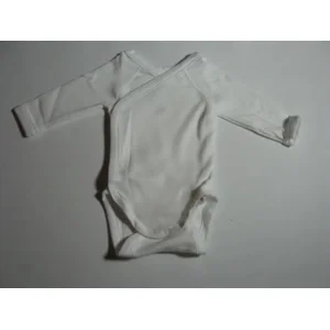 Witte overslagbody met lange mouwen petit bateau 50/0m