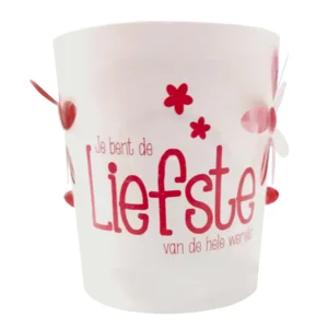 Stralend lichtje - Waxinelichtje met houder - Je bent de liefste