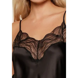 Lingadore Glamour satijnen slipdress in zwart