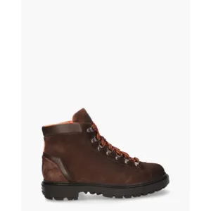 Santoni 18190 Donkerbruin Heren Veterboots