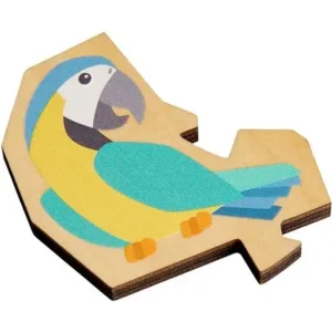 Puzzel - 2 in 1 - Papegaai - Hout - 21dlg - 3+