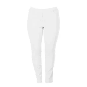 KJ Brand: Witte lange broek Jenny ( volledig op elastiek ) ( BRA.222 )