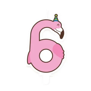 Taartkaarsje - 6 - Flamingo