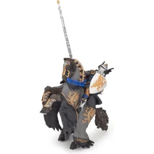 Speelfiguur - Mens - Ridder - Zwarte drakenridder - Met paard