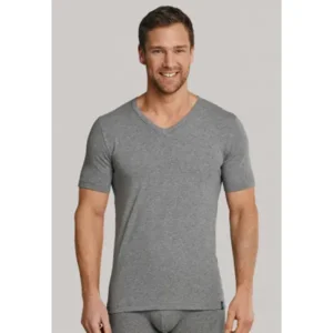 Schiesser 95/5 Shirt V-Hals - 205429 - Grey Melange