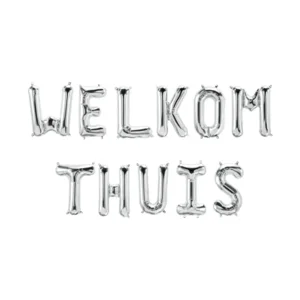 Slinger - Welkom thuis - Folieballonnen - Zilver - 1,9m