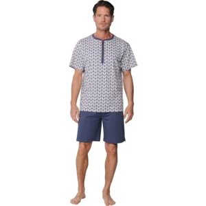 Pastunette Heren Pyjama: Grijs afgewerkt met oranje ( PAS.167 )