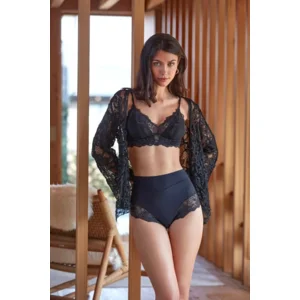 Janira Dames Taille slip: High Niki Color Greta, Zwart ( JAN.339 )