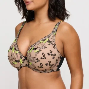 Prima Donna Manali voorgevormde plunge bh in zwart en geel