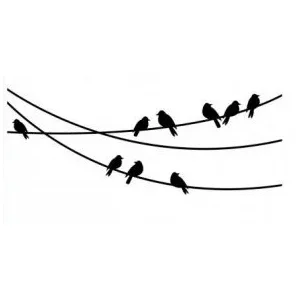 Embossingfolder vogels op kabel
