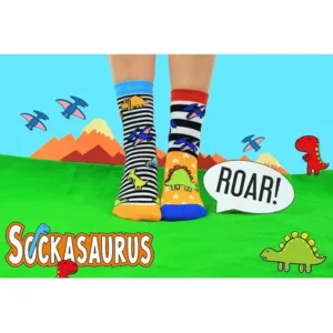 Dinosaurus  Kindersokken Mismatched 6 stuks in een Cadeaudoos  27-30 Oddsocks