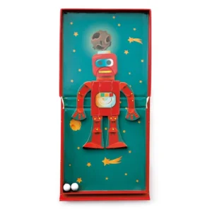 Puzzel & knikkerbaan - Robot - Magnetisch - 15,5x20,5cm