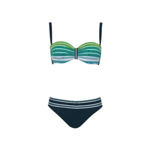 Sunflair Bikini: Blauw gestreept, voorgevormd, strapless mogelijk  sunf.175