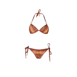 Ocean Couture  Sahara Boa Deluxe triangelbikini in koperbruin