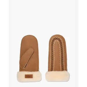 UGG Atherson Embroidered Mitten Chestnut Dameswanten