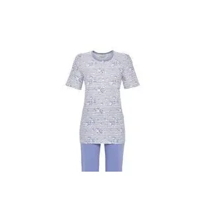 Ringella Dames pyjama: Blauw, korte mouw / capri broek ( RIN.603 )