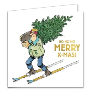 Kaarten - Kerst - Jan van Haasteren - Rendieren voor arreslee & skiën met boom - 10st.