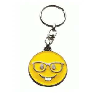 Emoji metalen sleutelhanger - nerd face