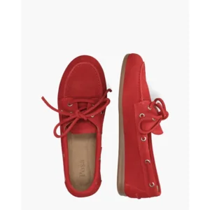 Posa Boat Loafer Rood Dames Veterschoenen