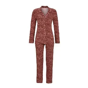 Ringella Dames Pyjama: Bordeaux, Doorknoop model ( RIN.594 )