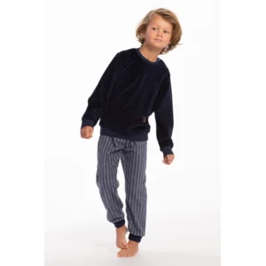 Eskimo Pyjama Jongens: Stephen, Fleece broek, shirt velours ( ESK.1816 / ESK1817 )
