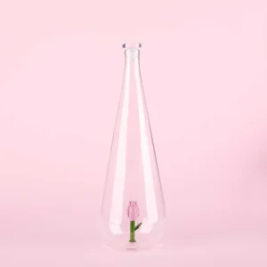 Balvi Waterfles Karaf Tulp Roze 1L Glas