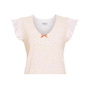 Ringella Dames nachthemd met korte mous, Peach kleur ( RIN.361 )