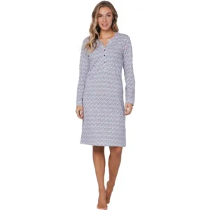 Pastunette dames nachthemd: Blauw, 100% katoen ( PAS.133 )