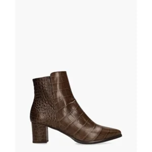 Nalini Croco Print Bruin Dames Enkelboots