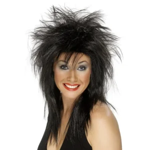 Pruik - Zwart - Rock diva - Punker