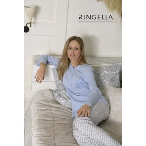 Ringella dames pyjama met kanten boordje