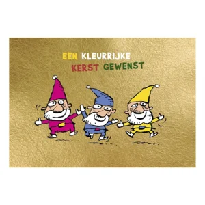 Kaarten - Kerst - Let it snow, goud - 4x4st. - MB.2001