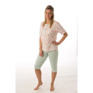 Perlina Dames Pyjama: Babette, Groen ( LINA.129 )