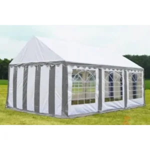 Partytent 4x6 Classic PVC Brandvertragend Grijs/wit