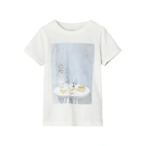 Name-it Meisjes Shortsleeve Tshirt Beld White Alyssum