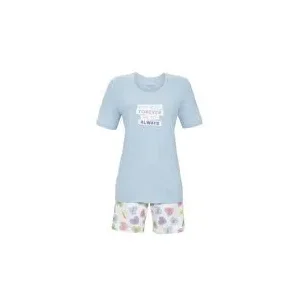 Ringella Dames pyjama: Blauw, hartjes short ( RIN.597 )