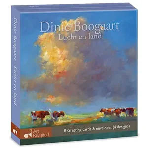 Kaartenmapje - 2 x 4 designs - Dinie Boogaart - Lucht en land - 12x12cm