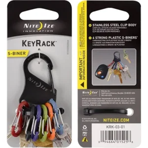 Nite Ize KeyRack Zwart met Plastic kleuren S-Biners KRK-03-01