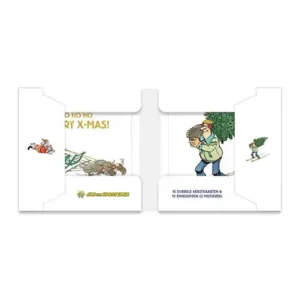 Kaarten - Kerst - Jan van Haasteren - Rendieren voor arreslee & skiën met boom - 10st.