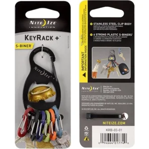 Nite Ize KeyRack Zwart met Plastic kleuren S-Biners KRB-03-01