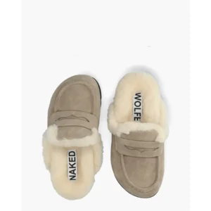 Naked Wolfe Corded Grijs Damesslippers