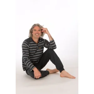 Perlina Heren pyjama: James, Grijs, ( LINA.111 )