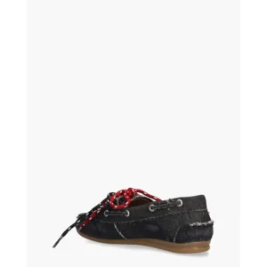 Toral Nahua Tejano Zwart Denim Dames Veterschoenen
