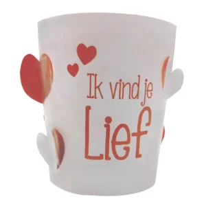 Stralend lichtje - Waxinelichtje met houder - Ik vind je lief