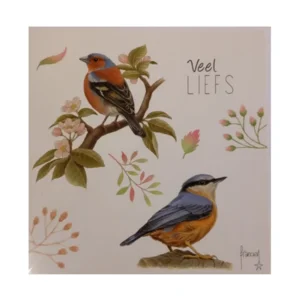 Kaart - Franciens katten - Veel liefs - Vogels